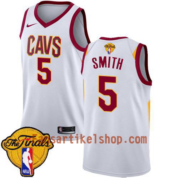 NBA Cleveland Cavaliers Trikot J.R. Smith 5 2018 NBA Finals Patch Nike Weiß Swingman - Herren NBA Cleveland Cavaliers Trikot J.R. Smith 5 2018 NBA Finals Patch Nike Weiß Swingman - Herren